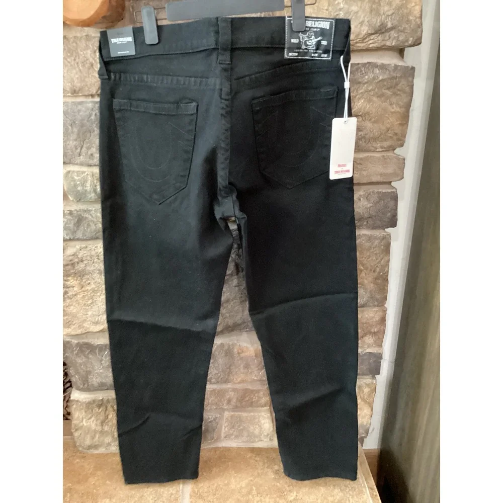 True Religion Geno Relaxed Slim Jeans Black Body Rinse Mens 36‎ x 31  NF NWT
